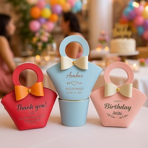 Personalized Leather Favor Bag: Custom Logo Candy Purse, Bridal Shower Gift