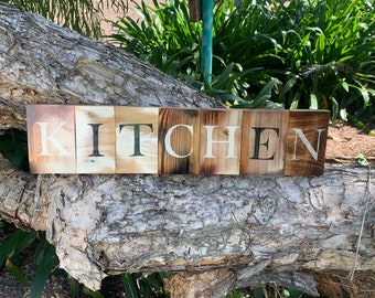 Kitchen Block Style Reclaimed Timber Sign