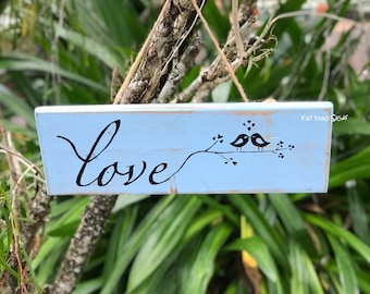 Love Birds Reclaimed Timber Sign