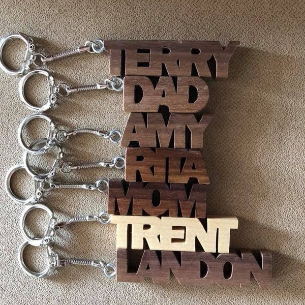 Personalized wooden keychains