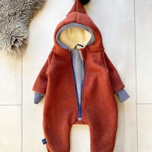 Jumpsuit New Wool Walksuit Handmade Baby Kids Lined with Zipper
