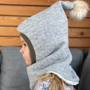 Slip-on hat, pointed hat, felt hat, winter hat, winter hat, scarf hat, children&#39;s hat, fleece hat, slip-on hat, girl, boy