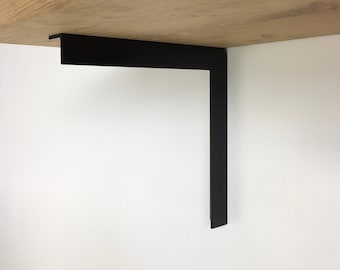 Black Shelf Brackets | Pair of Metal Industrial Style Shelving Brackets