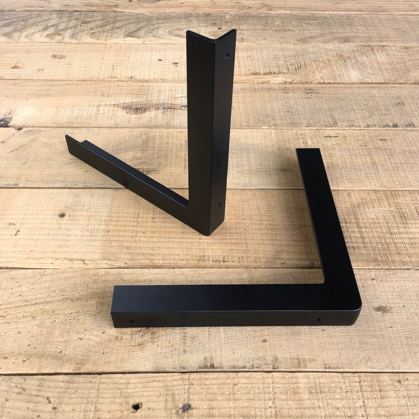 Black Shelf Brackets Pair of Metal Industrial Style Shelving Etsy UK