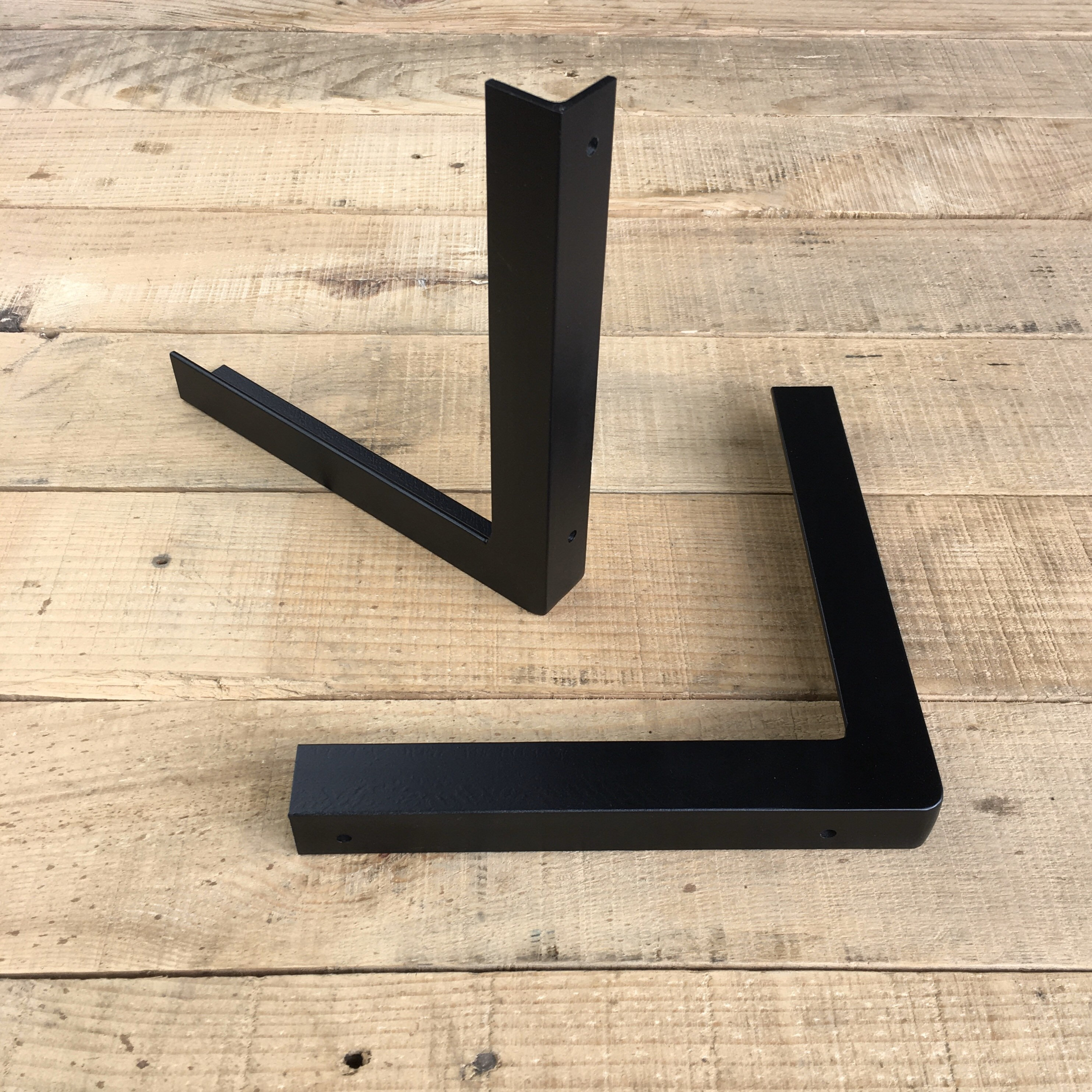 Black Shelf Brackets Pair of Metal Industrial Style Shelving Etsy UK