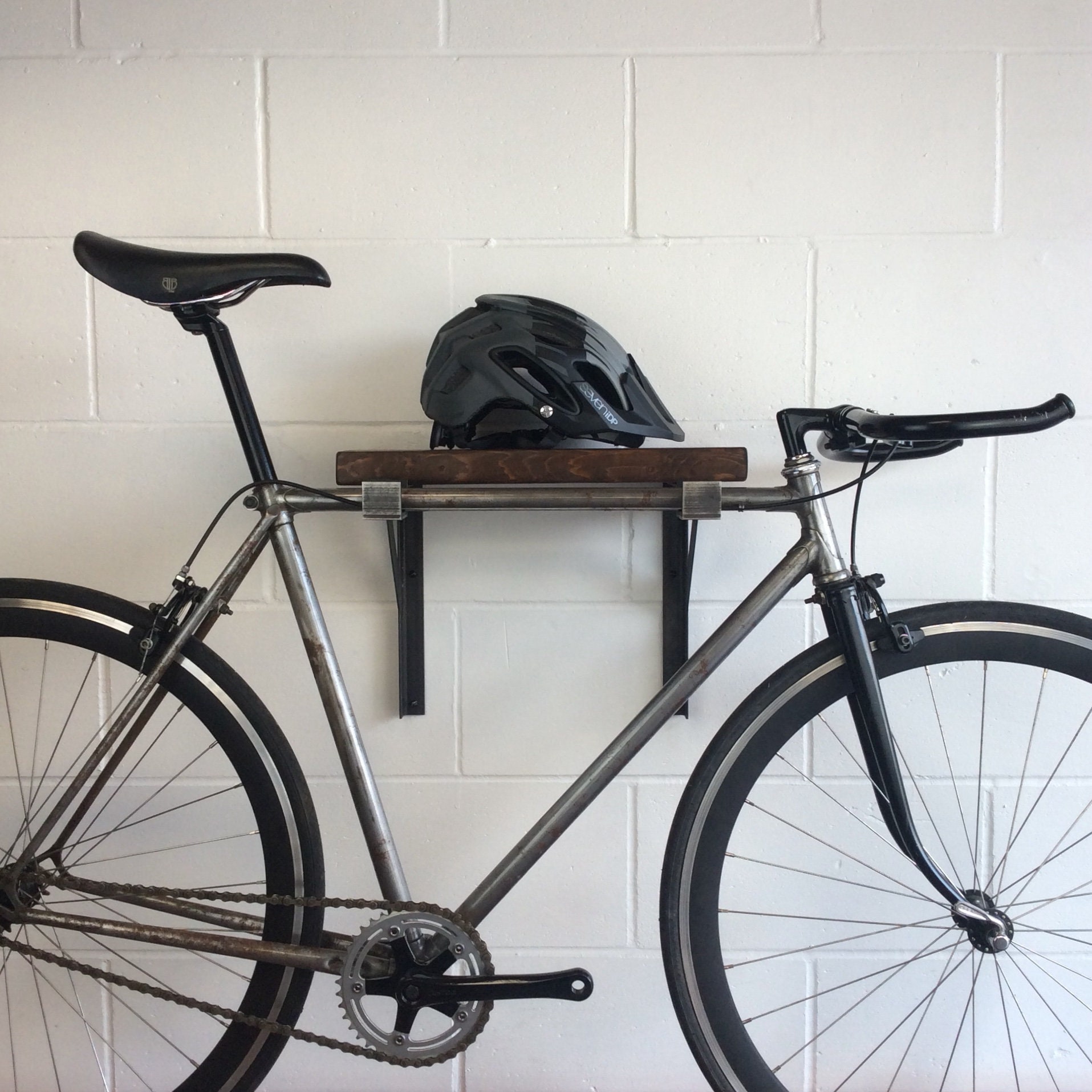Industrial Wall Mount Bicycle Bracket and Shelf Storage Kit Etsy