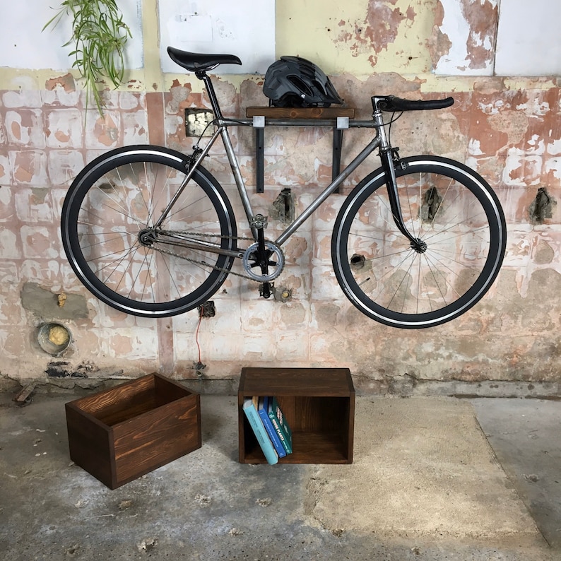 Wall Mount Bicycle Bracket and Shelf Storage Kit Mounted Etsy