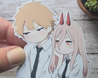 Chain Saw Anime Vinyl Matte Sticker Vivid Anime Stickers Vinyl Laptop Decal Handmade Wholesome Sticker Anime Decal