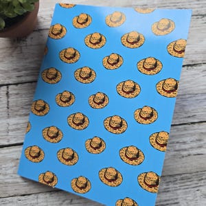 Straw Hat Pocket Notebook 5.5” x 4.25” Summer Journal Cottagecore Stationery Mini Travel Notebook Cute Sketch Doodle Notes Craft Gift