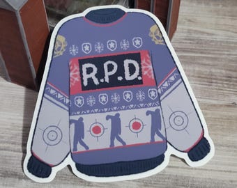 Dead by Daylight Sticker Leon Kennedy Ugly Sweater Inspired Matte Vinyl Sticker