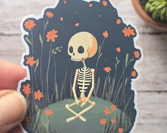 Skeleton Vinyl Matte 4in Sticker Vivid Vinyl Laptop Decal Handmade