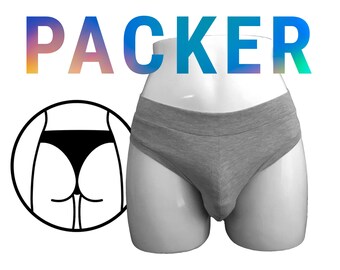 PACKING Thong Underwear - Packer Sleeve - Ultra Comfortable - Gender Neutral - Trans - Men's and Women's - Plus Size - Cotton Spandex