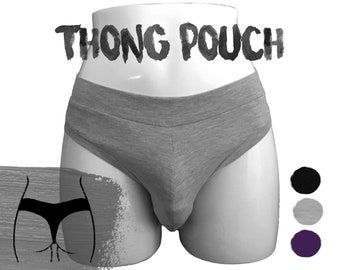 Thong Underwear - Pouch Fit - Ultra Comfortable - Gender Neutral - Trans - Men's and Women's - Plus Size - Cotton Spandex - “Extra Roomy”