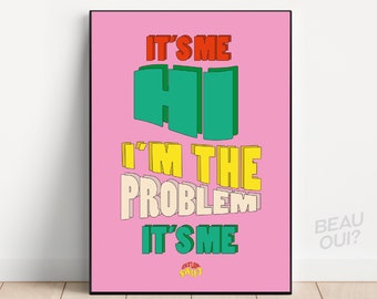 Taylor Swift lyric print, Anti-hero, typographic poster