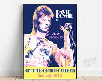 Ziggy Stardust poster, Hammersmith Odeon. David Bowie