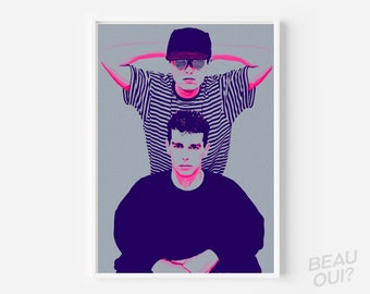 Pet Shop Boys pop art portrait blue