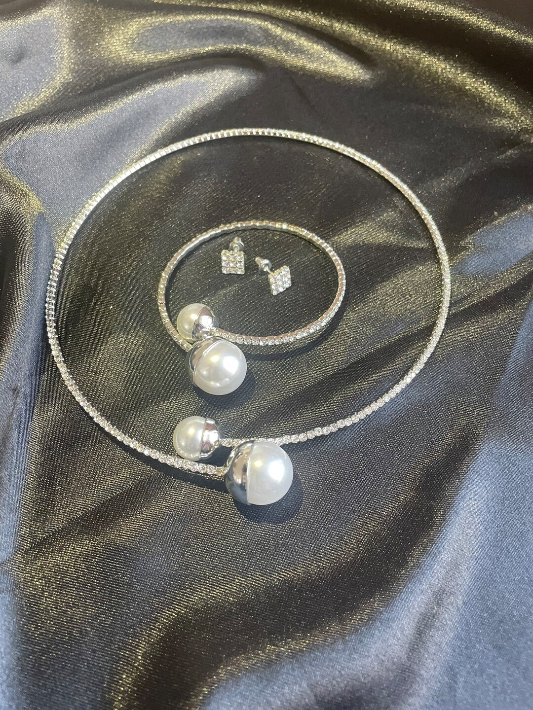 Beautiful Vintage Jewellery SET Silver Strass Luxury Ladies Etsy