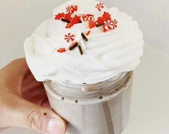 DIY Peppermint Mocha Slime, Clay/Butter, Christmas theme, Holiday Gift (8 oz)