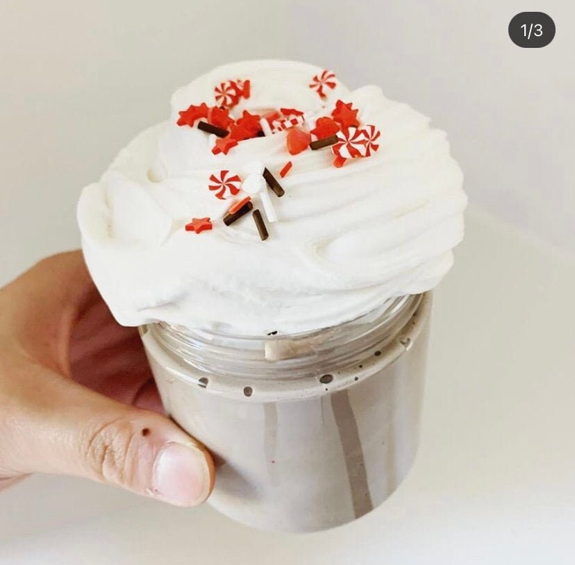 DIY Peppermint Mocha Slime, arcilla/mantequilla, tema navideño