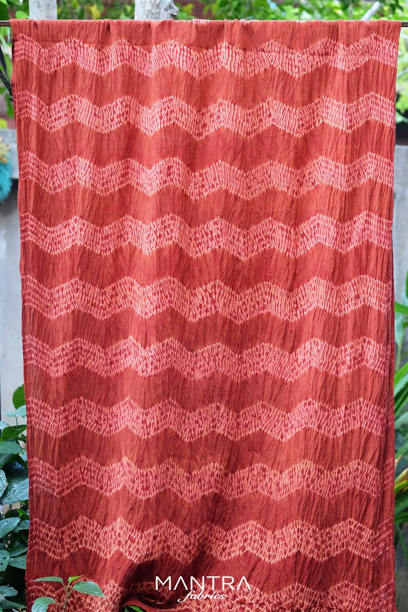 RB026 Natural Saffron Red Dyed Shibori Fabrics Etsy