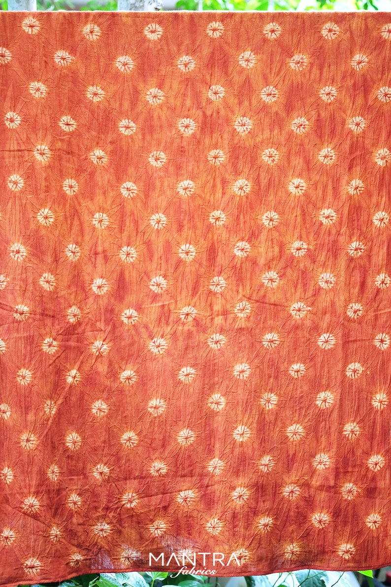 RB025 Natural Saffron Red Dyed Shibori Fabrics Etsy