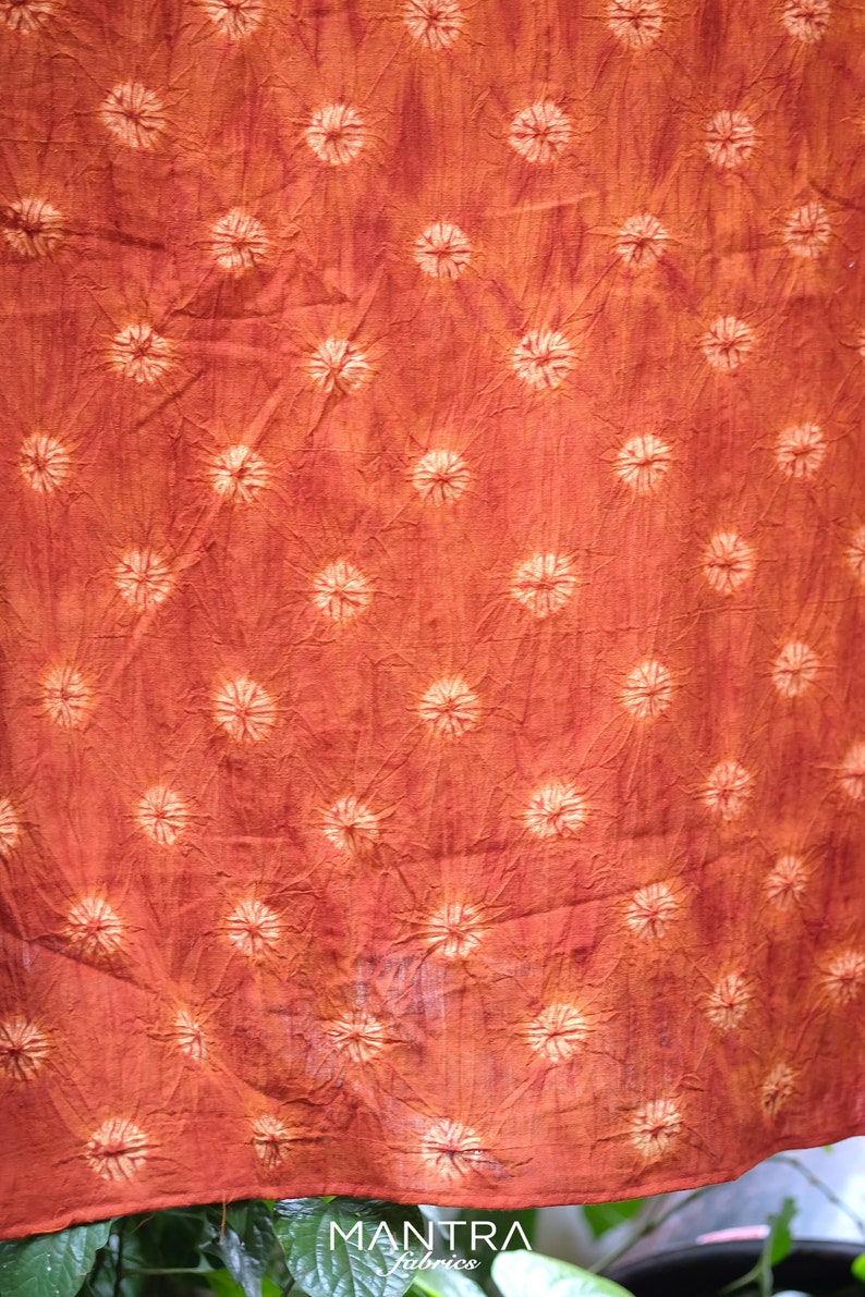 RB025 Natural Saffron Red Dyed Shibori Fabrics Etsy