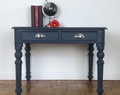 Dark Blue Ladies Writing Desk, Ladies Antique Writing Desk