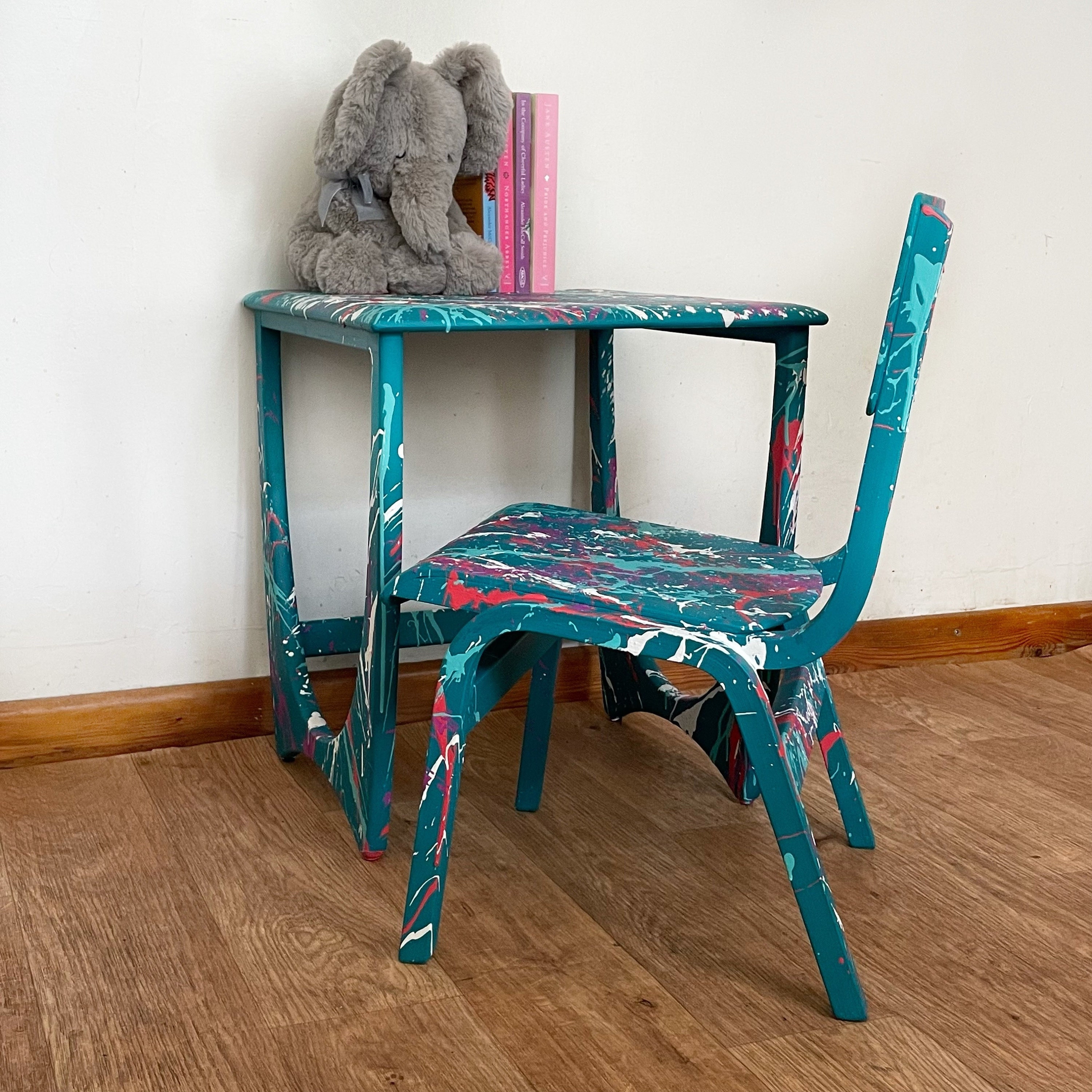 Kids Table and Chair Set Hand Painted UK