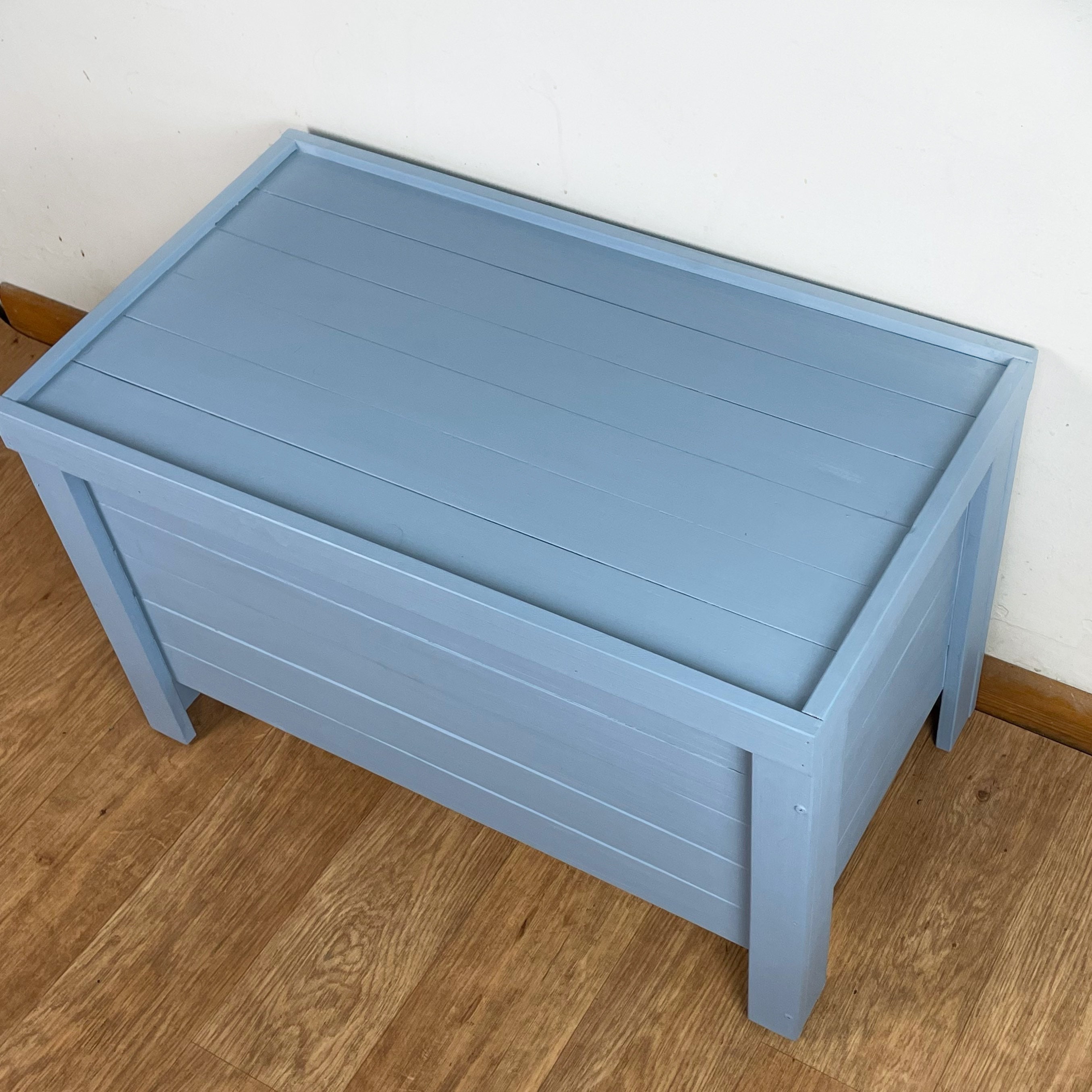 Pine Blanket Box in Pale Blue Etsy