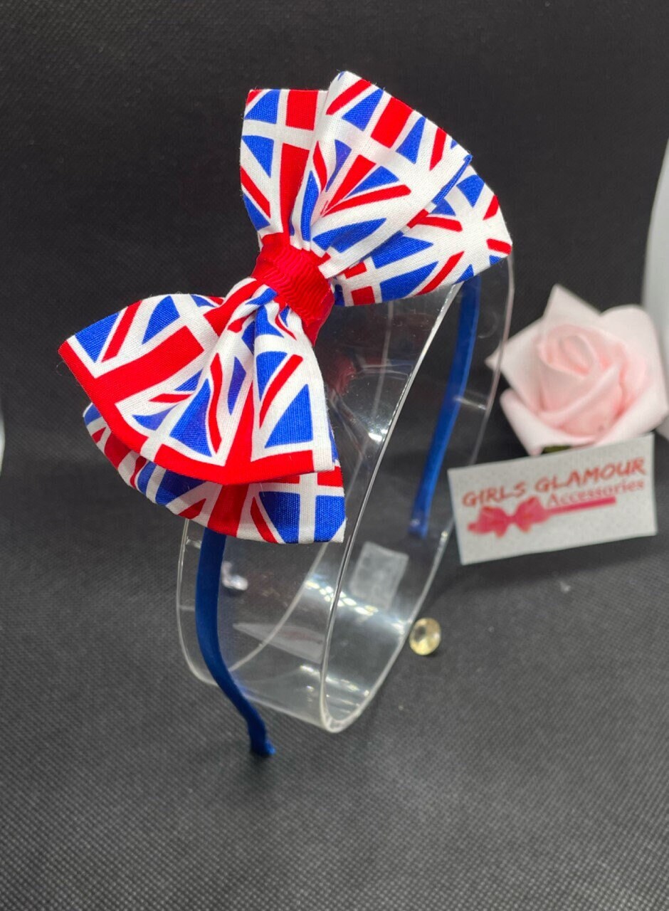 Union Jack Hairband Alice Headband Hair Tie Band Bow Tie Etsy