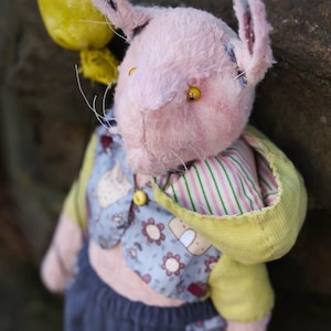 Easter Funny Bunny, Teddy Rabbit, Teddy Hare OOAK, Collectible Teddy Rabbit