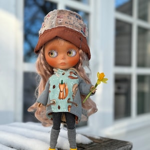 Bucket Hat for Blythe, Sweatshirt Blythe, Blythe Doll Clothes Set