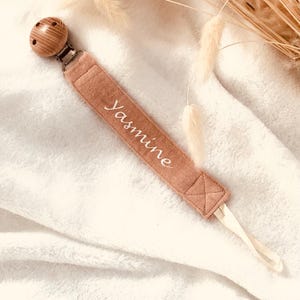 Personalized cotton gauze pacifier clip