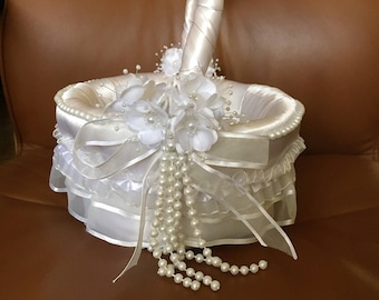 Flower Basket and Ring Pillow wedding Set