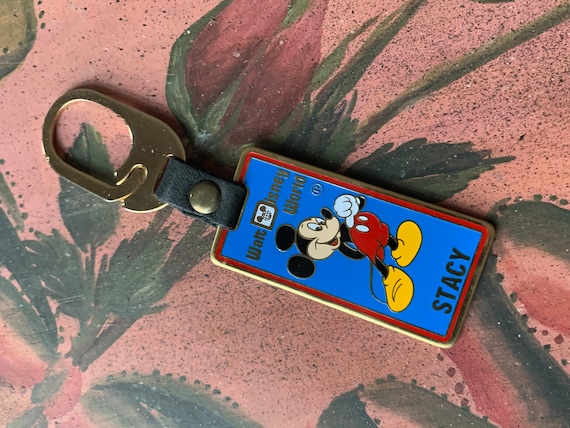 Disney Mickey Mouse Metal Brass Monogram MFG Keychain Souvenir￼ Taiwan  Vintage