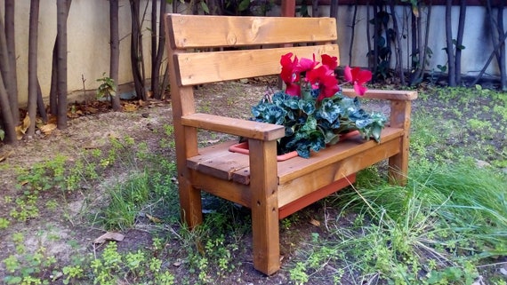 Wooden Bench Cesia From Outside And Inside Etsy