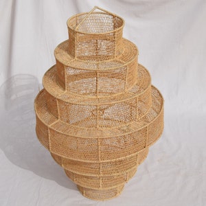 Rattan pendant light,moroccan chandelier, Home decor lamps, Gift for her Moroccan wicker chandelier