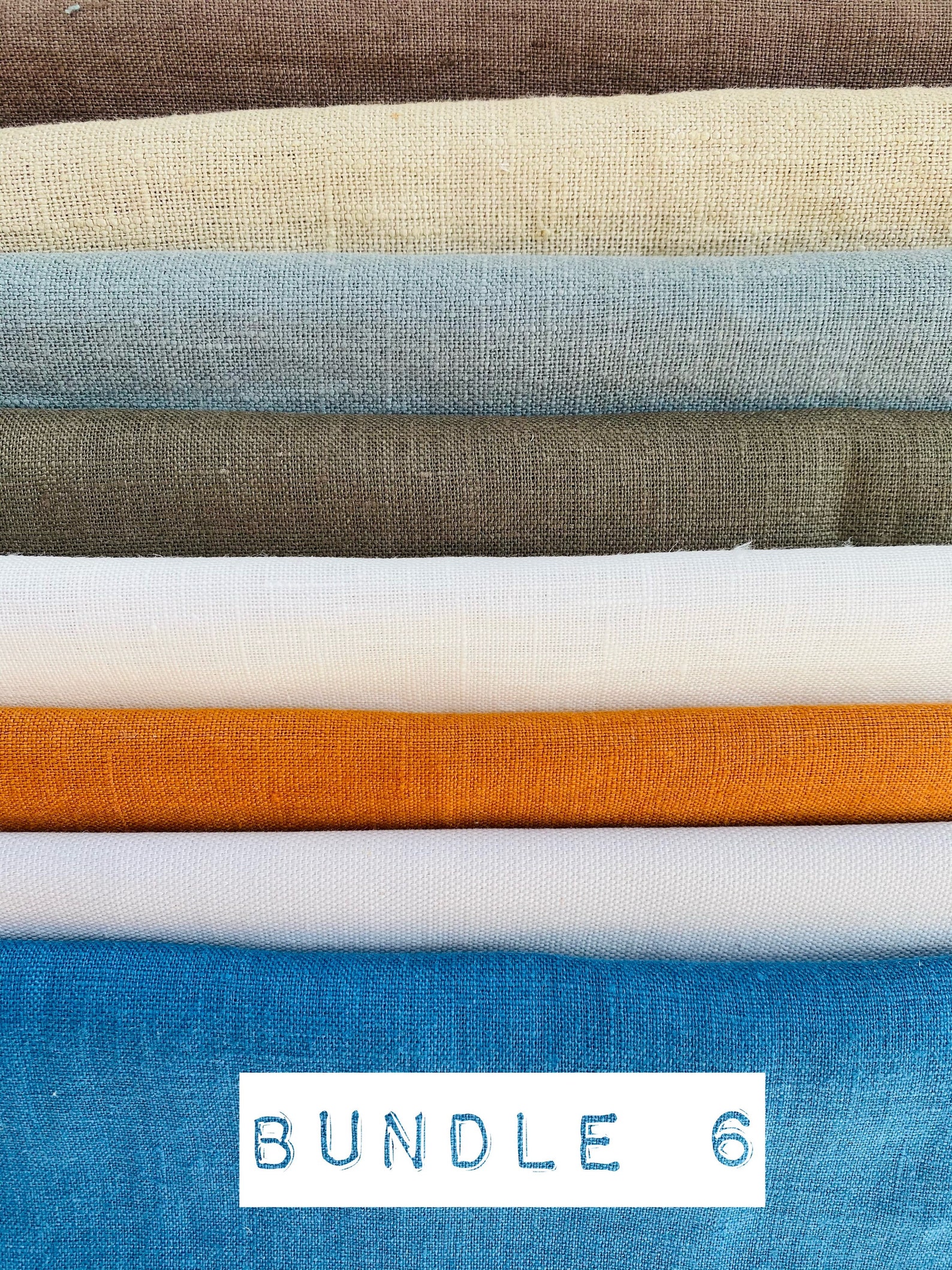 Linen fabric bundles for embroidery in different colours pre Etsy