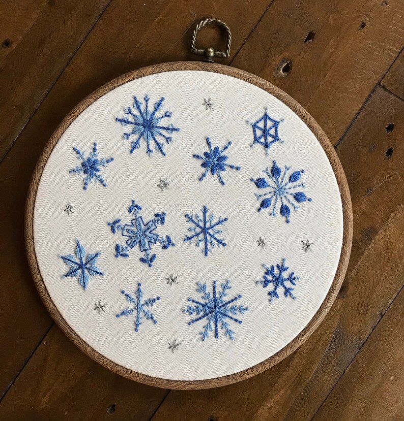 Snowflakes PDF embroidery pattern winter image 3