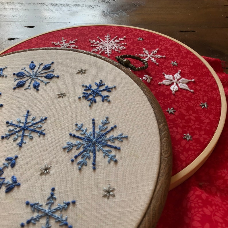 Snowflakes PDF embroidery pattern winter image 6