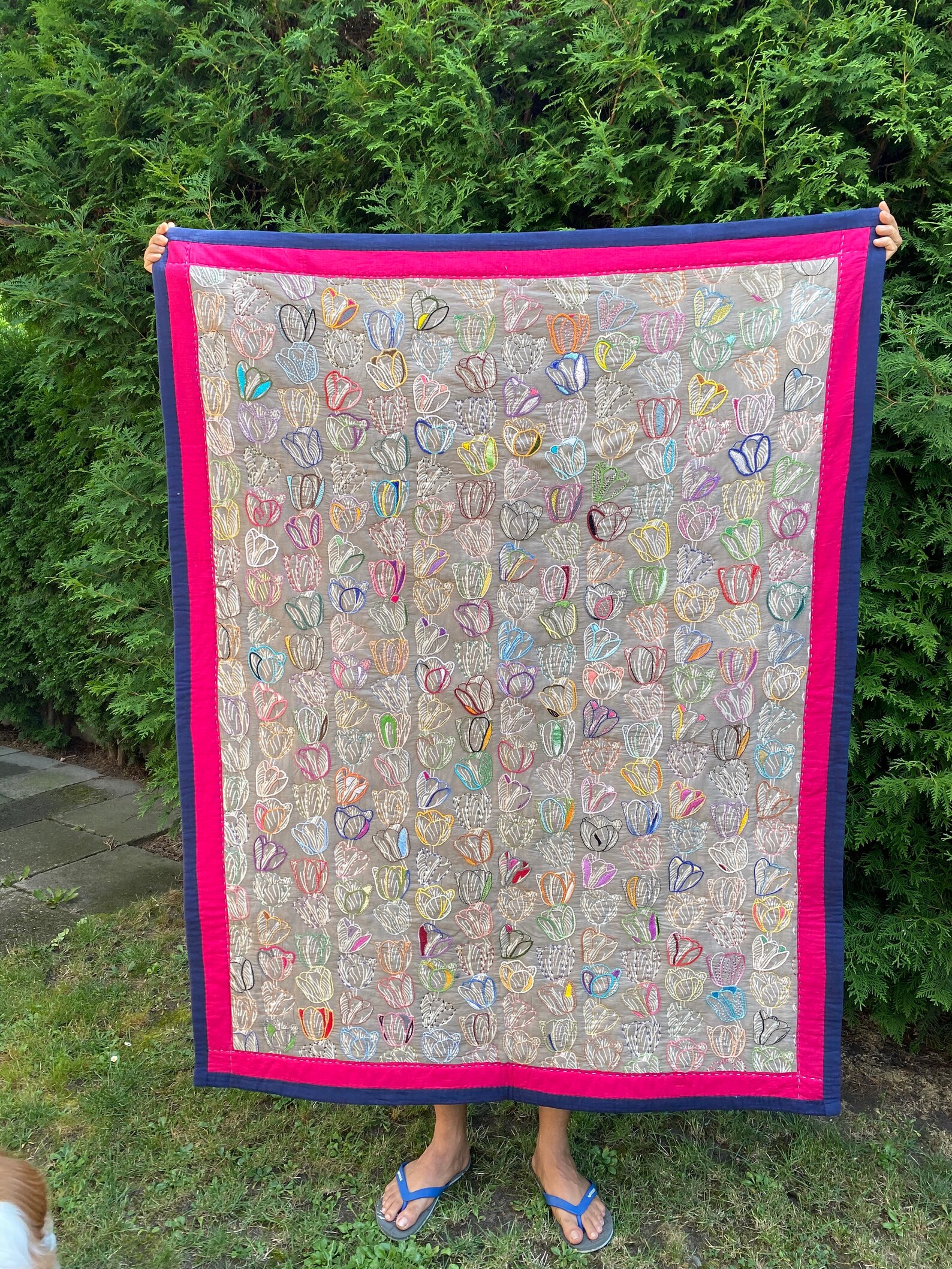 Hand embroidered quilt and handmade US size throw quilt 50X Etsy