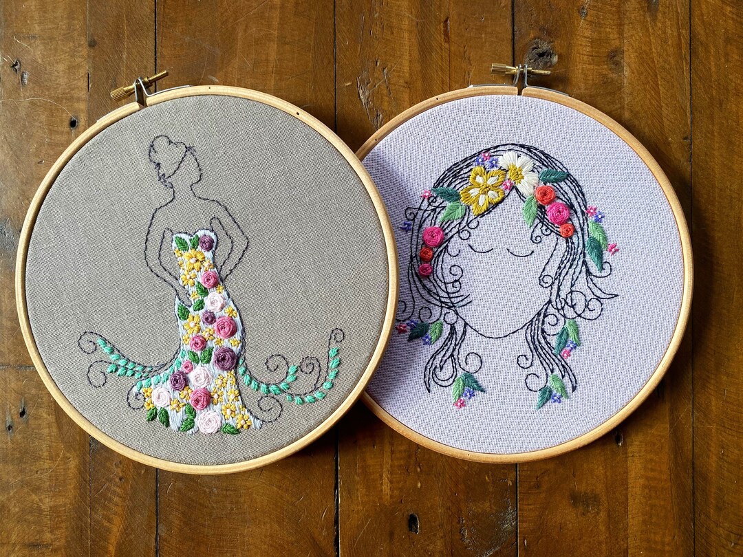Women Embroidered Art Feminine Embroidered Art Etsy