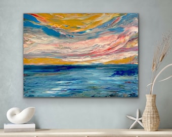 Abstract Landscape Abstract Seascape Abstract Art Abstract Painting Contemporary Art Modern Art Impressionism Free Shipping Canada and USA