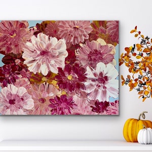 Floral Painting Flower Painting Abstract Floral Art Artwork Painting Abstract Flowers Free Shipping Canada and U,S.  Contemporary Art