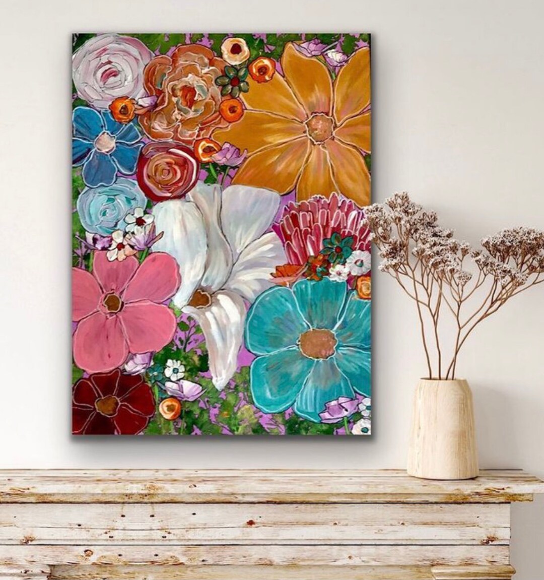 Floral Painting Flower Painting Abstract Floral Painting - Etsy