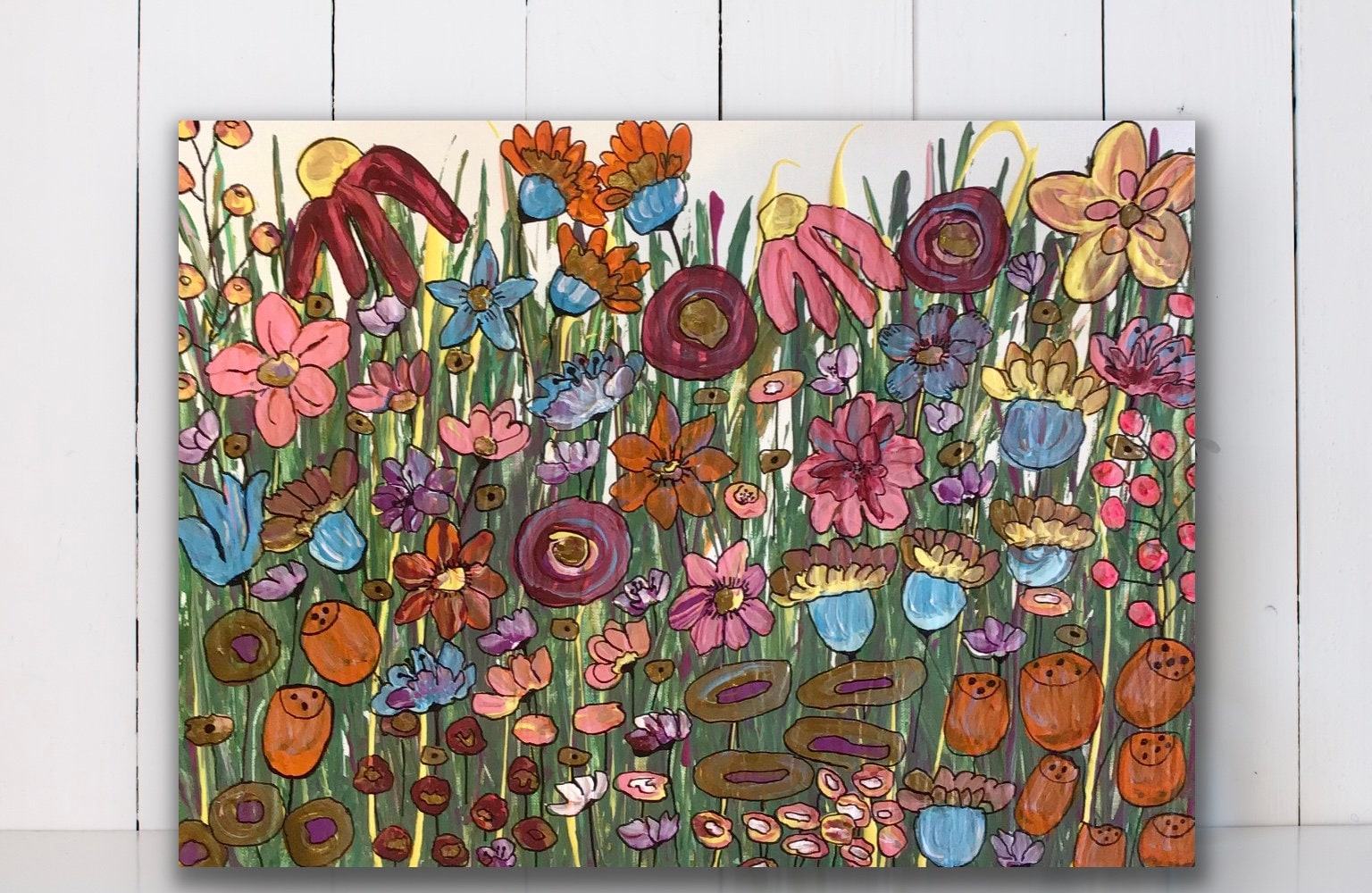 Framed Floral Painting Floral Painting Flower Painting Etsy