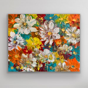 Floral Painting Flower Painting Abstract Floral Art Painting Artwork Contemporary Art Original Art Free Shipping Canada and USA