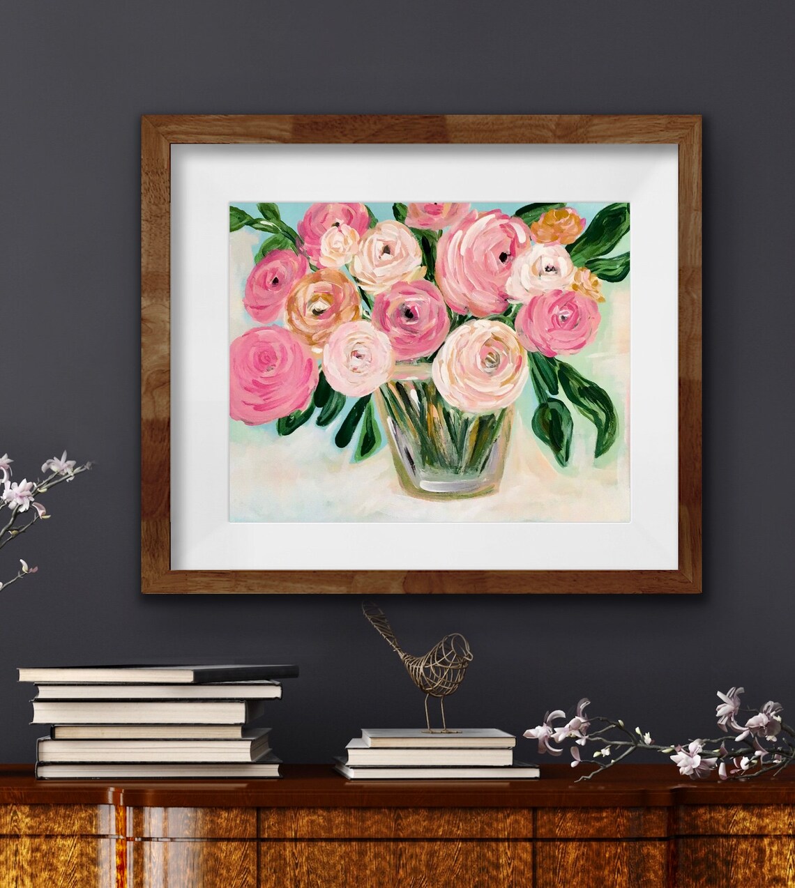Floral Painting Floral Art Abstract Floral Art Contemporary Etsy