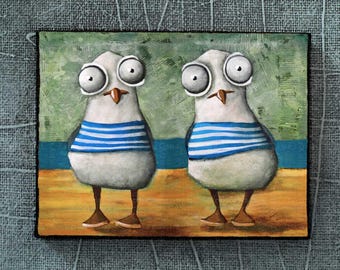 stomme meeuwen, meeuwen tekenen, schattige meeuwen, meeuwen cartoon, meeuwen met grote ogen,