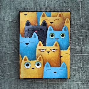 Katzenbild, bunte katzen , Katzenbild , Ivan Glock, Katzenliebe, Kunstdruck, Giclee Print